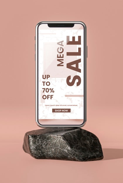 Mobile Phone 3D Mock-Up Minimalist Concept Psd