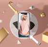 Mobile Phone 3D Mock-Up With Fashion Man Psd
