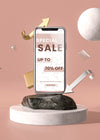 Mobile Phone 3D Mock-Up With Marble And Holder Psd