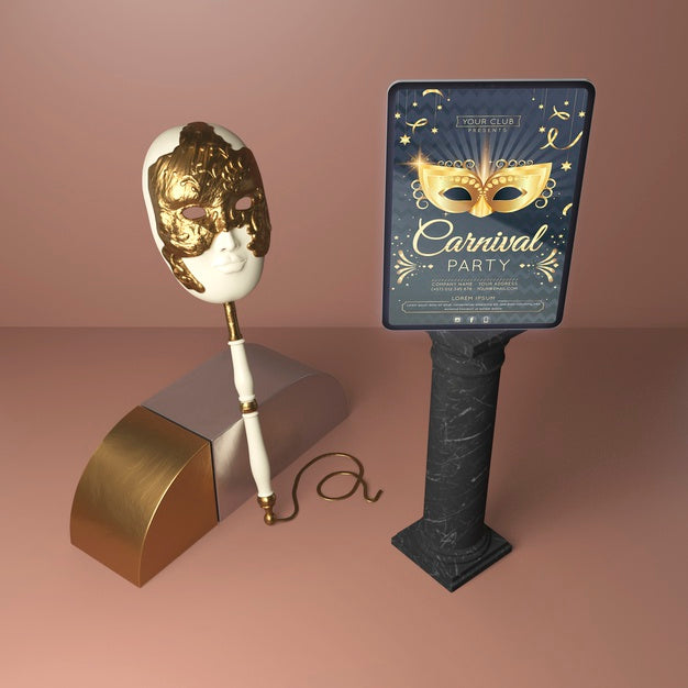 Mobile Phone Carnival App Mock-Up High View Psd