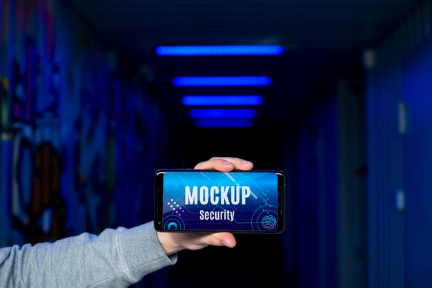 Mobile Phone Digital Security Mock-Up Psd