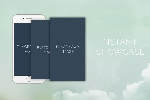 Mobile Phone Mock Up With Clouds Psd