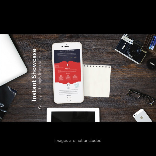 Mobile Phone On Desk Mock Up Psd