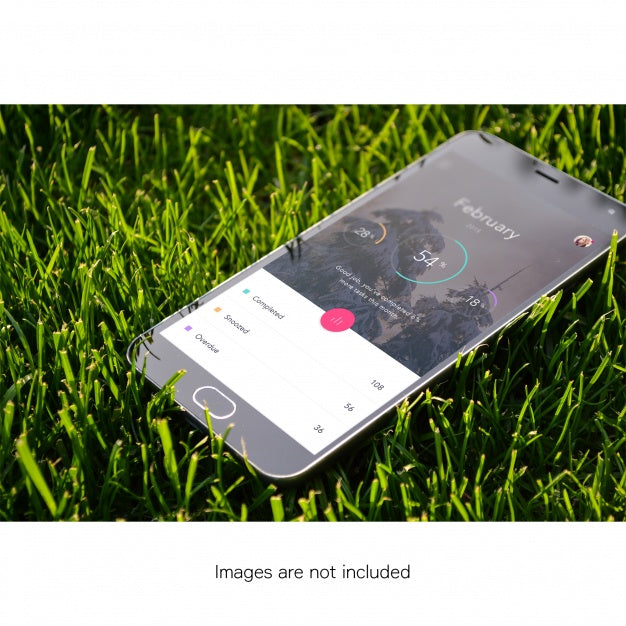 Mobile Phone On Grass Mock Up Psd