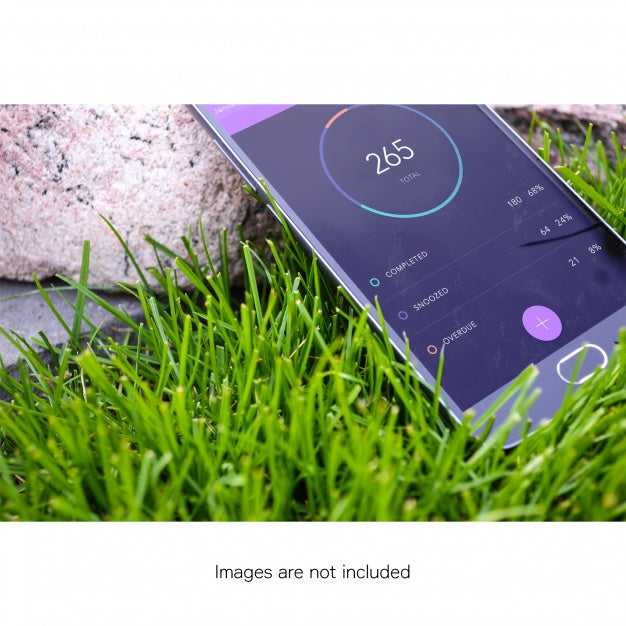 Mobile Phone On Grass Mock Up Psd