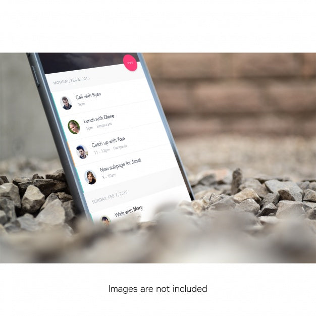 Mobile Phone On Stones Mock Up Psd
