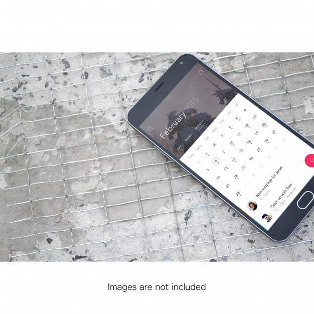 Mobile Phone On The Floor Mock Up Psd