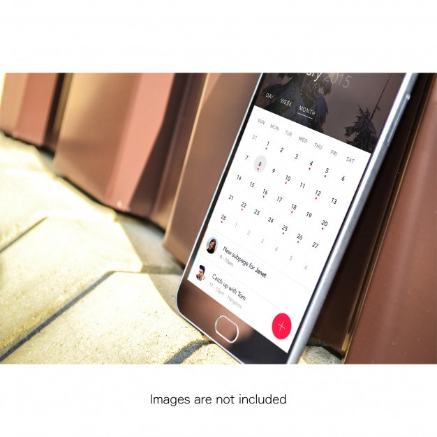 Mobile Phone On Wall Mock Up Psd