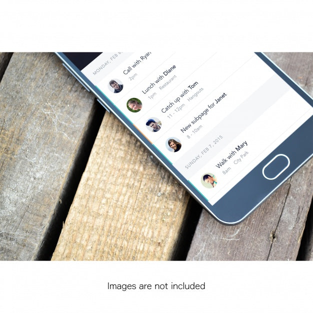 Mobile Phone On Wooden Floor Mock Up Psd