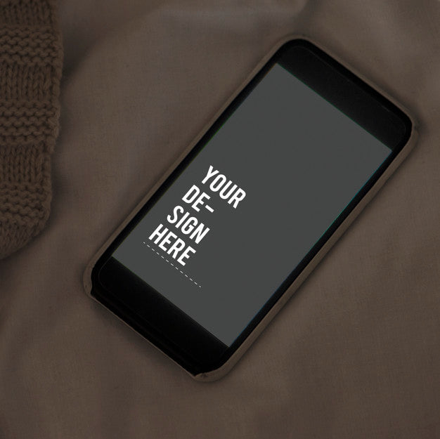 Mobile Phone Screen Mockup On Sheet Surface Psd