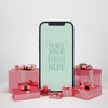 Mobile Phone Surrounded By Presents Psd