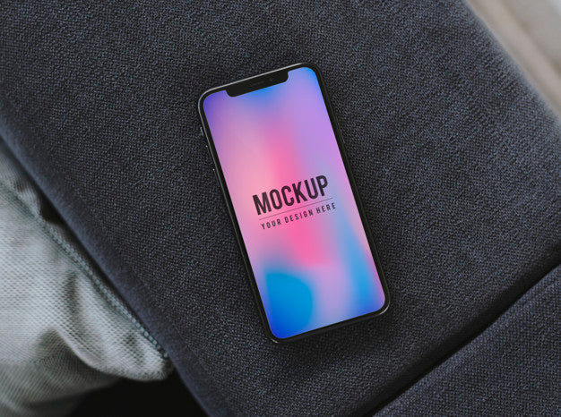 Mobile Phone With A Colorful Background Psd