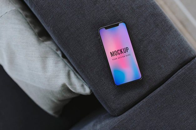 Mobile Phone With A Colorful Background Psd