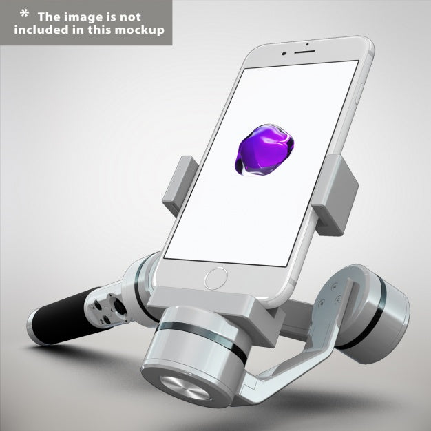 Mobile Phone With Selfie Stick Mock Up Psd