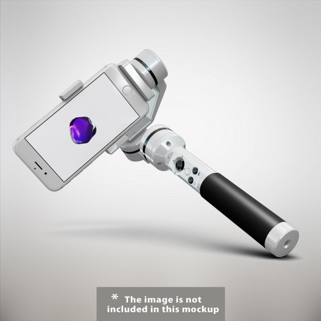 Mobile Phone With Selfie Stick Mock Up Psd