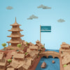 Mock-Up 3D Cities World Day Buildings Miniature Model Psd