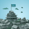 Mock-Up 3D Cities World Day Buildings Psd