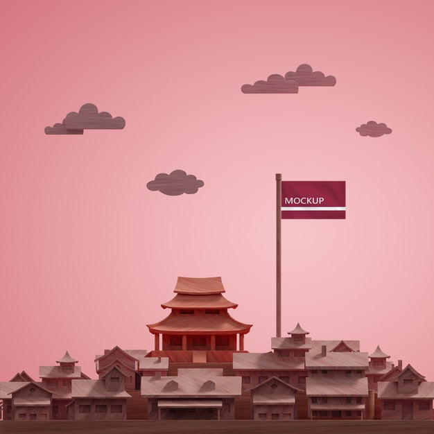 Mock-Up 3D Cities World Day Model Psd