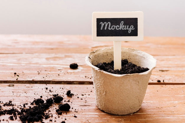 Mock-Up And Pot Filled With Soil Psd