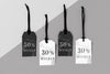Mock-Up Arrangement Of Black And White Clothing Tags Psd
