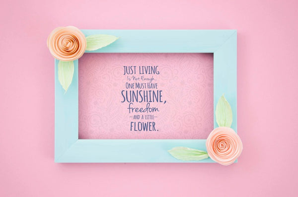Mock-Up Artistic Frame With Positive Message Psd - Mockup Hunt