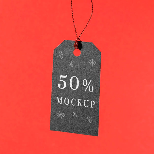 Mock-Up Black Friday Price Tag Hanging Psd