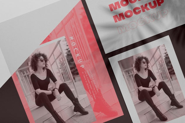 Mock Up Brochure Shadow Overlay Concept Psd