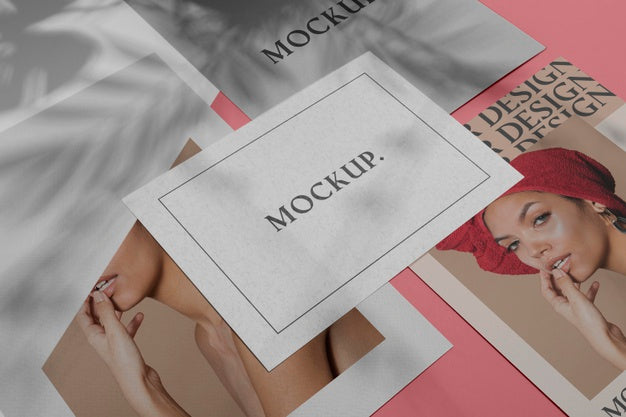 Mock Up Brochure Shadow Overlay Flat Lay Psd