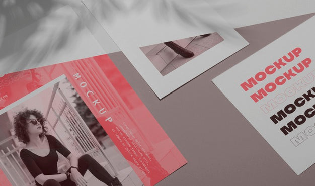 Mock Up Brochure Shadow Overlay Top View Psd