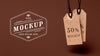 Mock-Up Brown Price Tags Hanging Psd