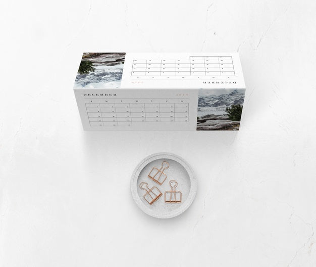 Mock-Up Calendar Concept On Cardboard Psd