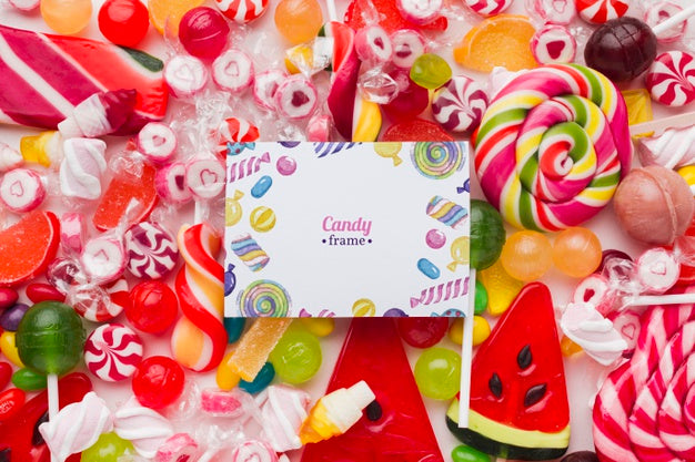 Mock-Up Candies Frame Psd