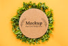 Mock-Up Card With Leaves Assortment Psd