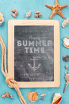 Mock-Up Chalkboard With Summer Quote Psd