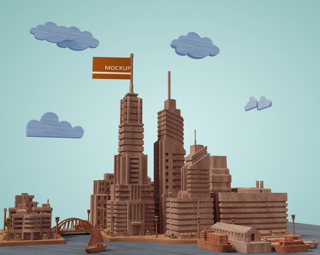 Mock-Up Cities 3D Buildings Psd