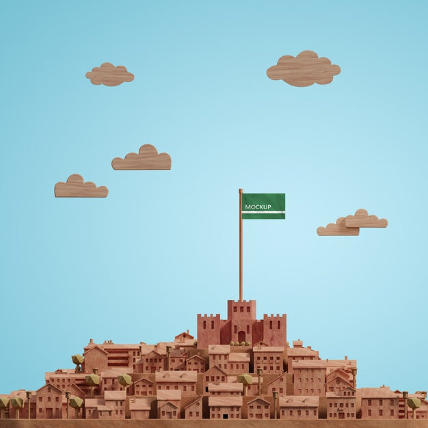 Mock-Up Cities World Day 3D Model Psd