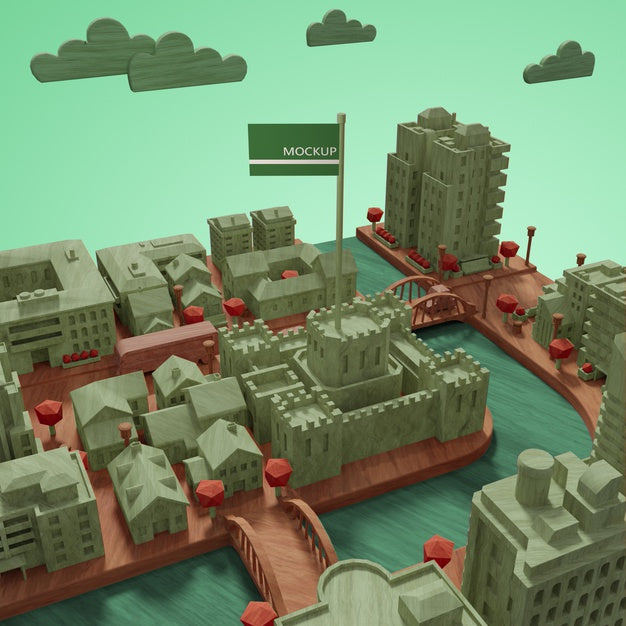 Mock-Up Cities World Day Model Psd
