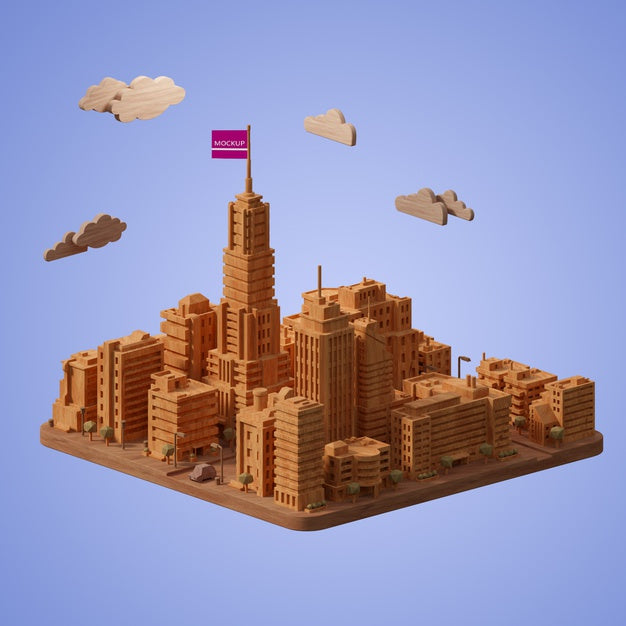 Mock-Up City Building Model Psd