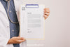 Mock Up Design Withmedical Doctor Holding Clipboard Psd