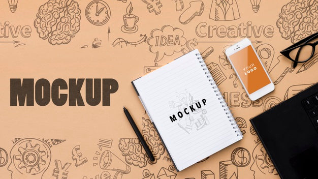 Mock-Up Desk Concept With Phone On Table Psd