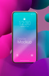 Mock-Up Device With Abstract Liquids Psd