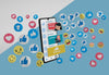 Mock-Up Device With Social Media Platform Psd