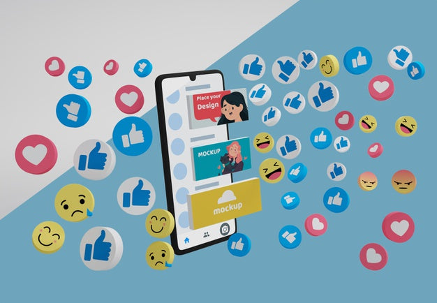 Mock-Up Device With Social Media Platform Psd