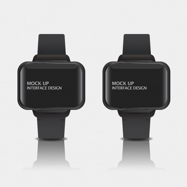 Mock Up Digital Display Interface Design For Smart Watch Psd