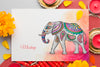 Mock-Up Diwali Hindu Festival Elephant And Flowers Psd