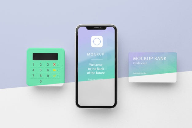 Mock-Up E-Payment With Smartphone And Payment Terminal Psd