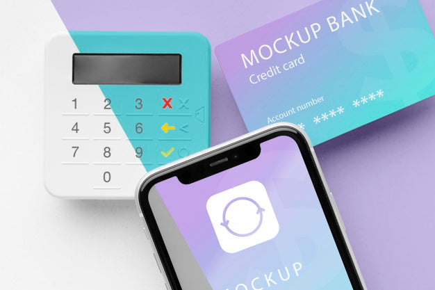 Mock-Up E-Payment With Smartphone And Payment Terminal Psd