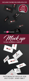 Mock Up Flying Business Card Psd Template