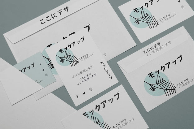 Mock-Up For Japanese Business Company On Documents Psd