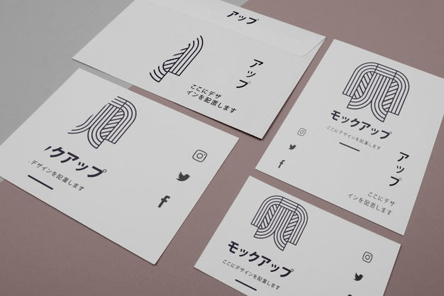 Mock-Up For Japanese Business Company On Documents Psd